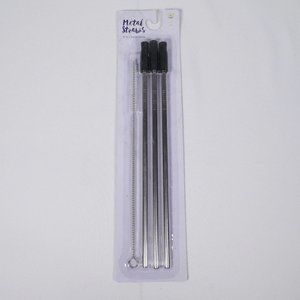 ⬇️Reusable Metal Straws & Cleaning Brush 3 Pack